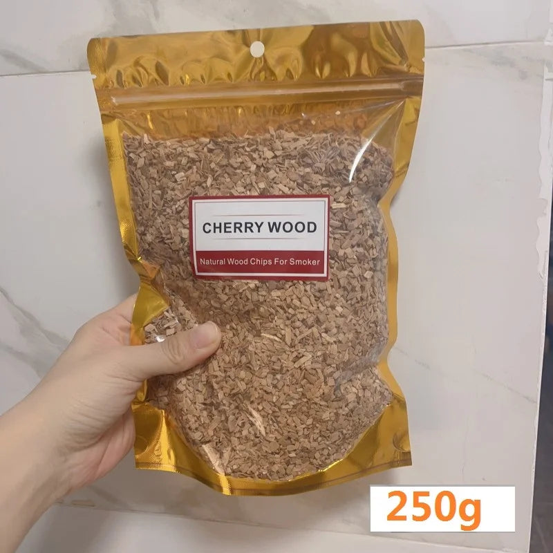 BBQ Smoked Sawdust Wood Chips-125-500g- Apple- Cherry Oak- Hickory-Alder Beech Smoking Fruit Wood Pieces for Smoker Fumigation Box
