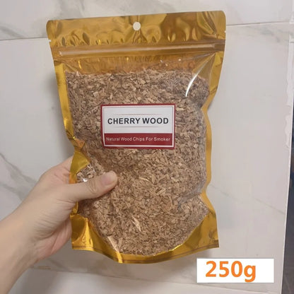 BBQ Smoked Sawdust Wood Chips-125-500g- Apple- Cherry Oak- Hickory-Alder Beech Smoking Fruit Wood Pieces for Smoker Fumigation Box
