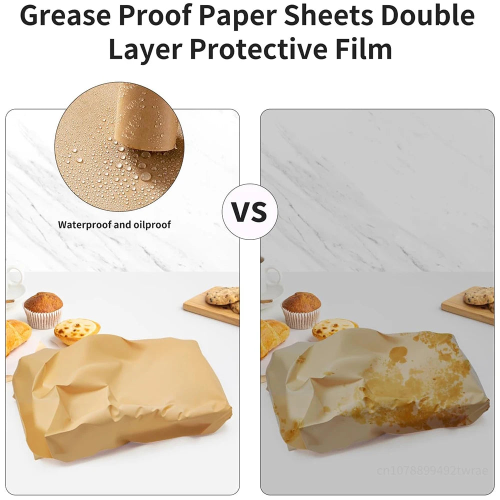 Parchment Paper Sheets: Food Deli Basket Liners for Baking, Sandwich Wrapping, BBQ, Picnics, Parties, Festivals & Outdoor Use