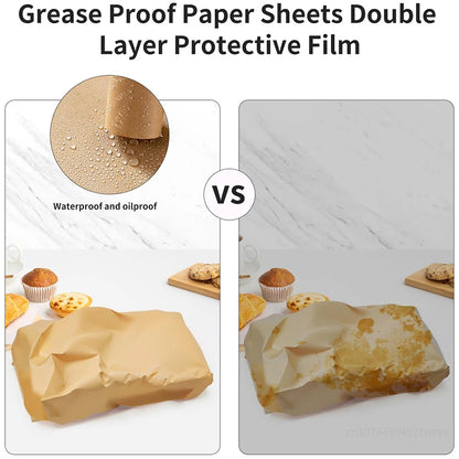 Parchment Paper Sheets: Food Deli Basket Liners for Baking, Sandwich Wrapping, BBQ, Picnics, Parties, Festivals & Outdoor Use