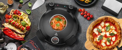 Pizza Oven Machine Kitchen Household Electric Save Space Double-sided Heated Fry Pizza Maker Large Viewing Window Up to 420°C