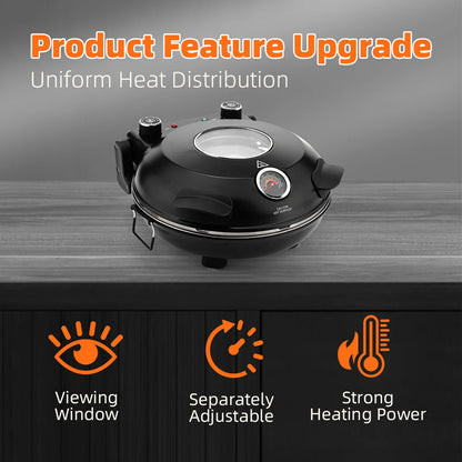 Electric Pizza Oven – Double-Sided Heating with Viewing Window (Up to 420°C)