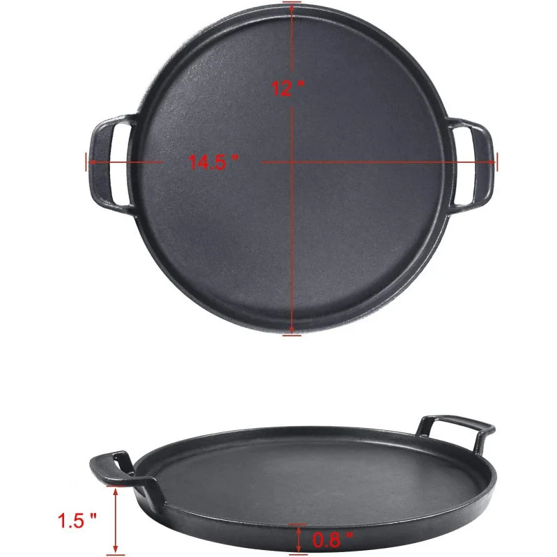 Gourmet BBQ System Cast Iron Griddle Pan for 22.5" Weber Kettle Charcoal Grill & Smokers