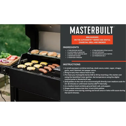 545 Digital Charcoal Grill and Smoker Combo – Digital Control, App Connectivity, Sear Plate & Mini Hopper