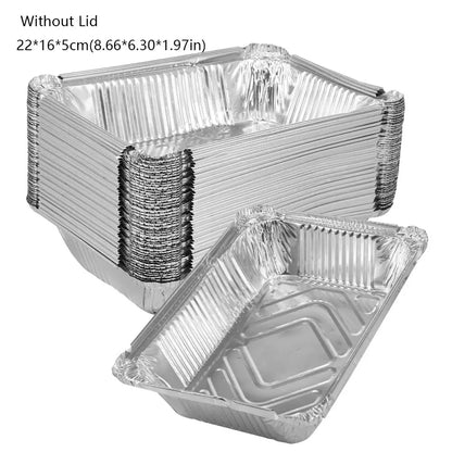 10-Pack Disposable Aluminum Foil Containers – Square Food Storage Trays for Baking, Cooking & Meal Prep