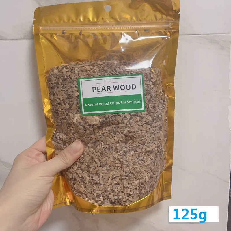 BBQ Smoked Sawdust Wood Chips-125-500g- Apple- Cherry Oak- Hickory-Alder Beech Smoking Fruit Wood Pieces for Smoker Fumigation Box