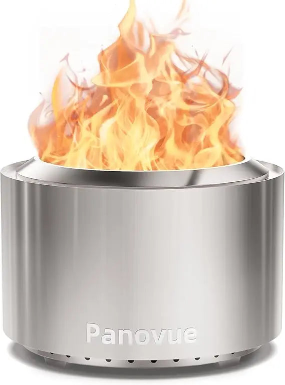 22 Inch Smokeless Fire Pit, Stainless Steel Wood Burning Outdoor Firepit for Outside Patio, Backyard, Camping and Outdoor Gather