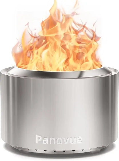 22 Inch Smokeless Fire Pit, Stainless Steel Wood Burning Outdoor Firepit for Outside Patio, Backyard, Camping and Outdoor Gather