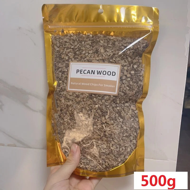 BBQ Smoked Sawdust Wood Chips-125-500g- Apple- Cherry Oak- Hickory-Alder Beech Smoking Fruit Wood Pieces for Smoker Fumigation Box