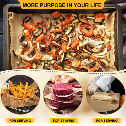 20m Non-Stick Parchment Paper Baking Sheets Precut Liners for Oven Air Fryer Grilling Mat Bread Cookies Kitchen Baking