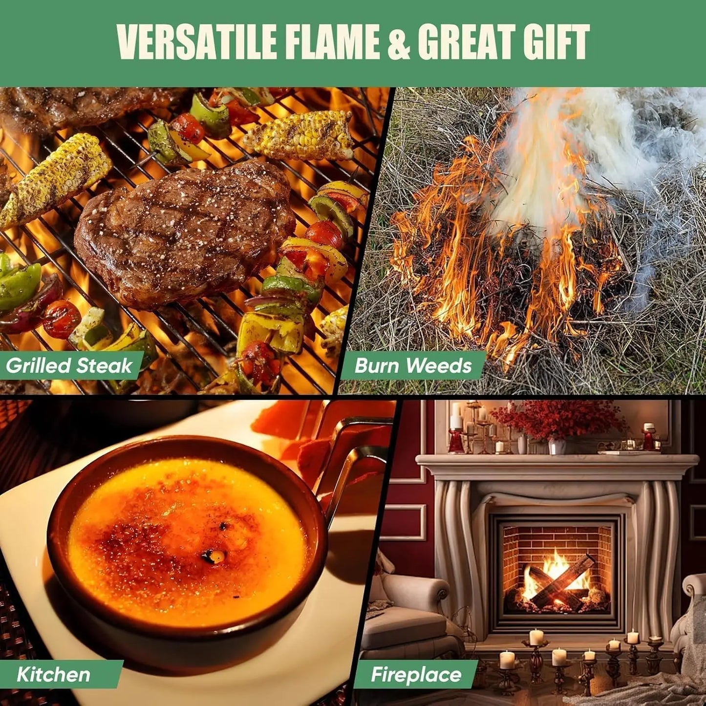 Adjustable Flame Propane Torch Gun – BBQ Searing, Camping & Welding Tool (Tank Not Included)