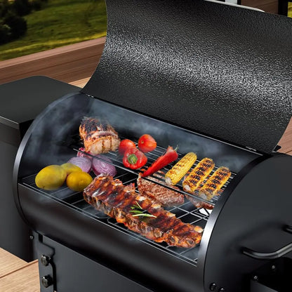 Portable Wood Pellet Grill & Smoker with Folding Legs, 456 Sq. In. Cooking Area, 18 lb. Hopper & Temperature Control (180–425°F)