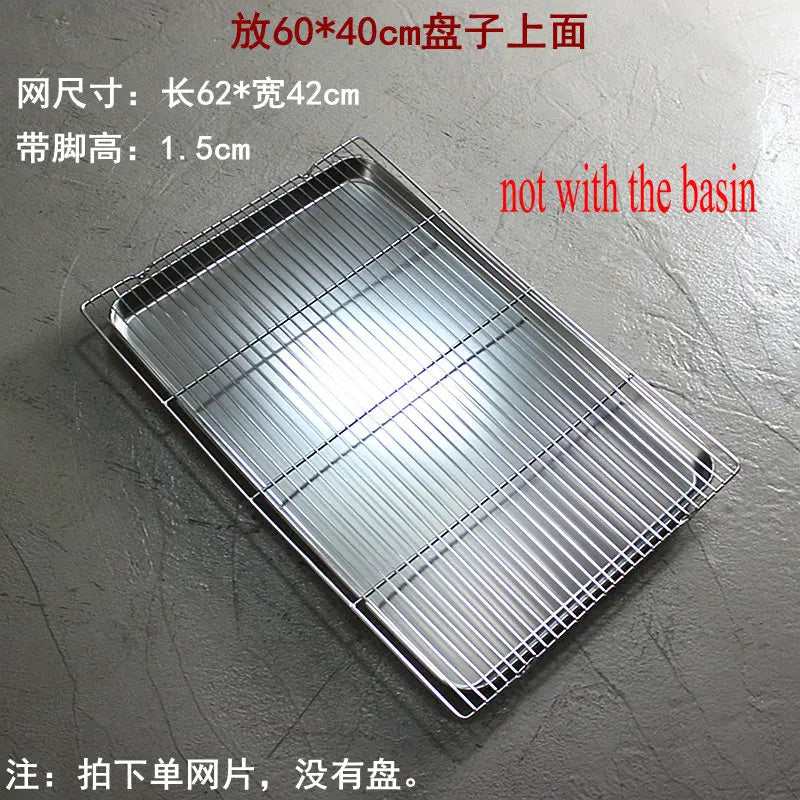 304 Stainless Steel BBQ Grill Mesh Grate – Charcoal Barbecue Rack with V-Feet for Oil Drainage & High Heat Cooking
