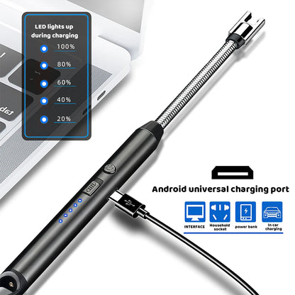1/2/5-Piece USB Rechargeable Electric Lighter – Windproof Flameless Arc Lighter for BBQ, Kitchen, Candles & Camping