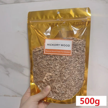 BBQ Smoked Sawdust Wood Chips-125-500g- Apple- Cherry Oak- Hickory-Alder Beech Smoking Fruit Wood Pieces for Smoker Fumigation Box