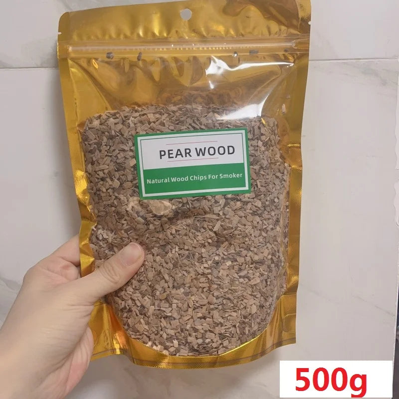 BBQ Smoked Sawdust Wood Chips-125-500g- Apple- Cherry Oak- Hickory-Alder Beech Smoking Fruit Wood Pieces for Smoker Fumigation Box