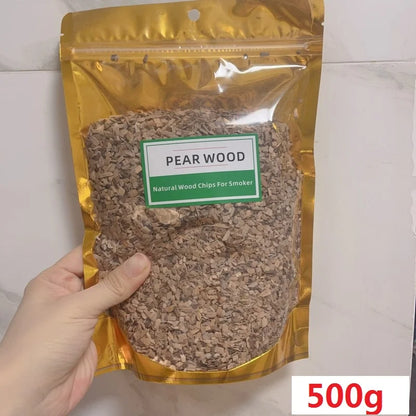 BBQ Smoked Sawdust Wood Chips-125-500g- Apple- Cherry Oak- Hickory-Alder Beech Smoking Fruit Wood Pieces for Smoker Fumigation Box
