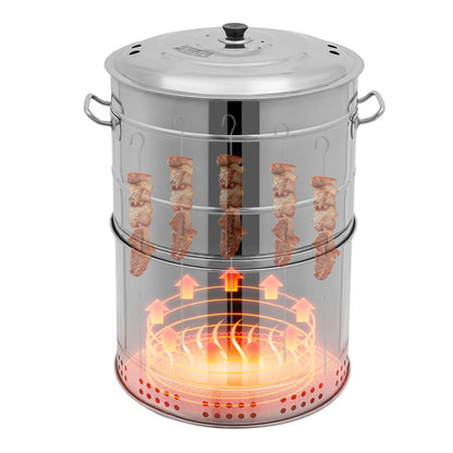 16-Inch Portable Charcoal BBQ Grill – Smokeless Vertical Rotating Kebab Machine with 50 Skewers