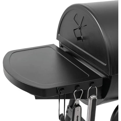 Charcoal Grill & Smoker with Cast Iron Grates & Smoke Control
