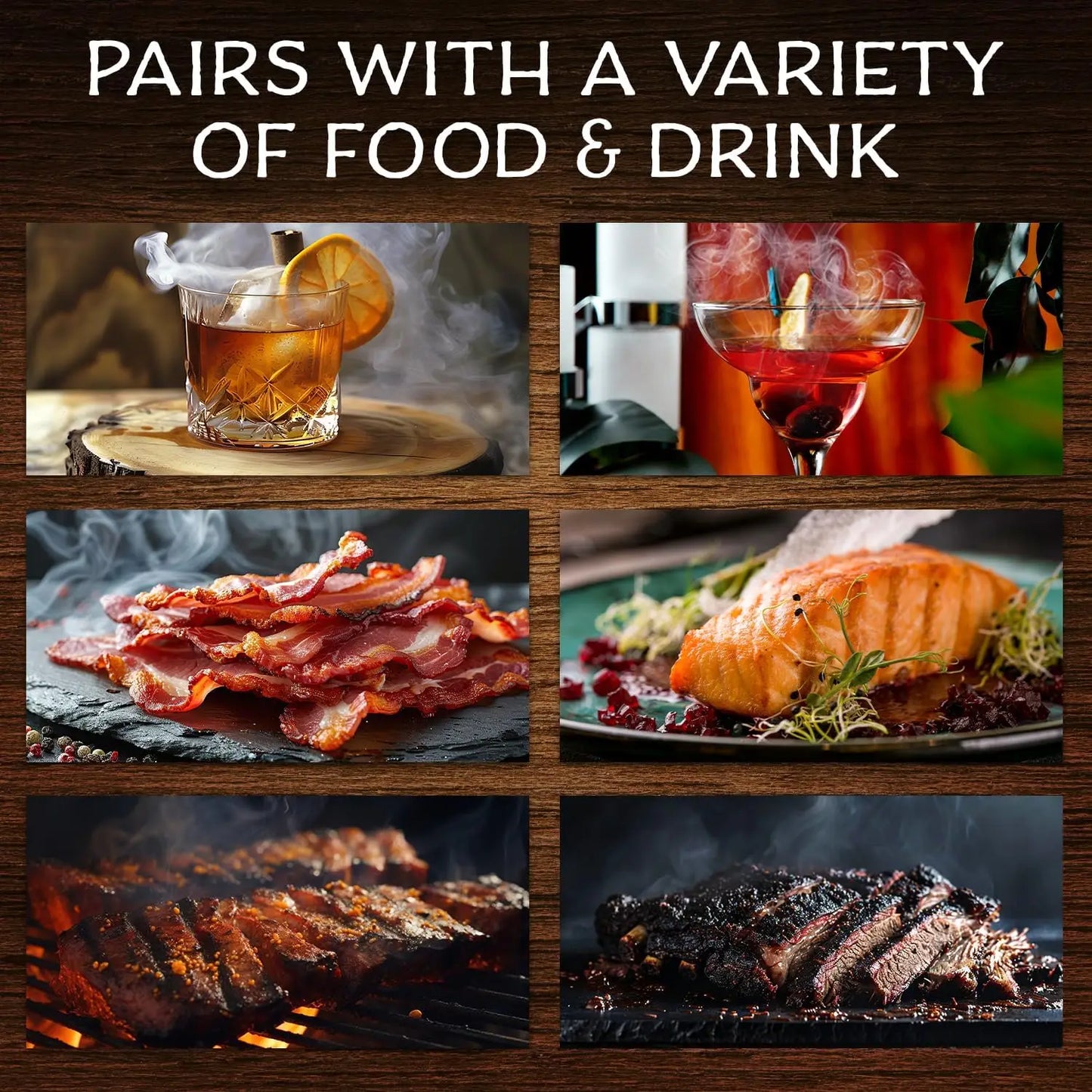 125g/bag Cocktail Smoker Chips for Old Fashioned Cocktails Whiskey & Bourbon Apple Oak Cherry Hickory BBQ Wood Pieces Utensils