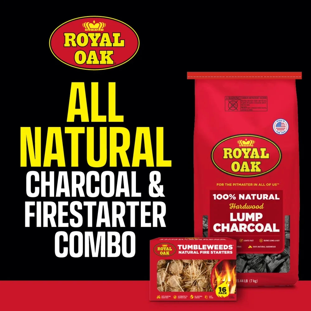 Premium 100% Natural Hardwood Lump Charcoal for Grilling BBQ Smoking 15.4 lbs