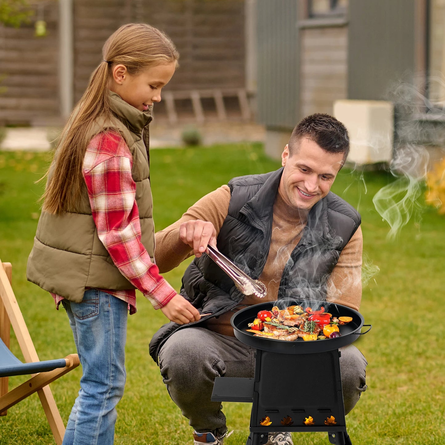 Portable Folding Wood Stove Grill – Windproof Barbecue Oven for Camping, Picnic & Outdoor Cooking