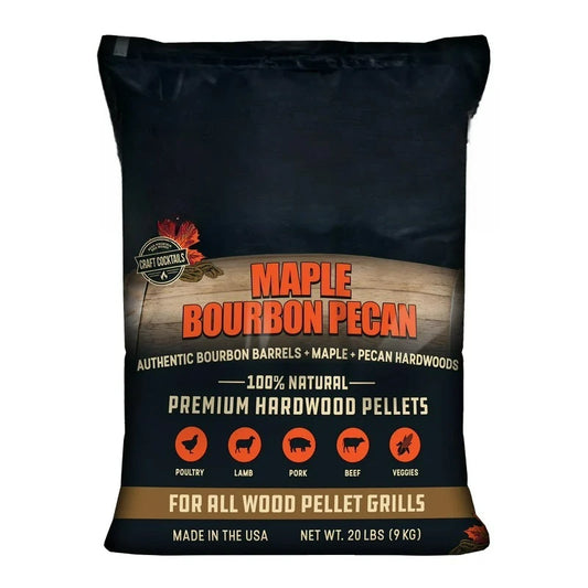 Maple Bourbon Pecan Premium BBQ Wood Pellets, 20 lbs