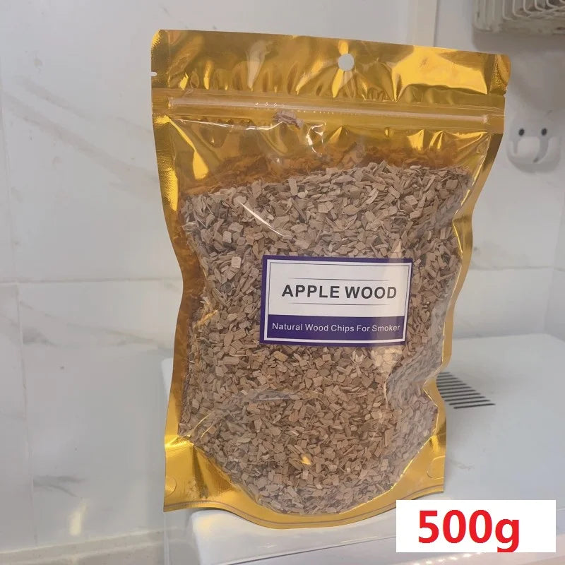 BBQ Smoked Sawdust Wood Chips-125-500g- Apple- Cherry Oak- Hickory-Alder Beech Smoking Fruit Wood Pieces for Smoker Fumigation Box