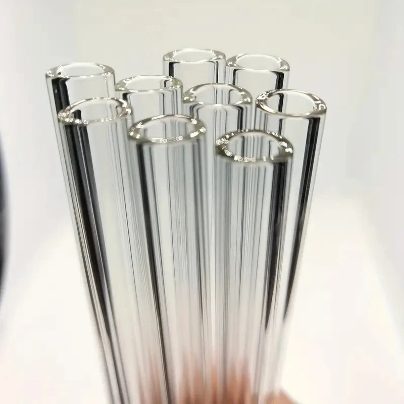 7-Piece 4-Inch Borosilicate Glass Pipes – Reusable Clear/Colored Tubes with Puff End