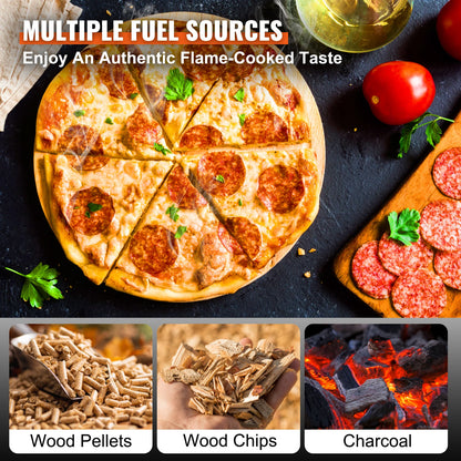 SucceBuy 12" Charcoal Pizza Oven – Portable Outdoor Grill