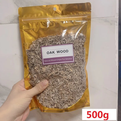 BBQ Smoked Sawdust Wood Chips-125-500g- Apple- Cherry Oak- Hickory-Alder Beech Smoking Fruit Wood Pieces for Smoker Fumigation Box