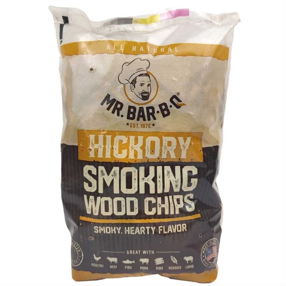 100% Authentic Hickory Wood Chips- Smoking- BBQ Grilling- Meat- Poultry- Fish- Vegetables 1.6lb Bag