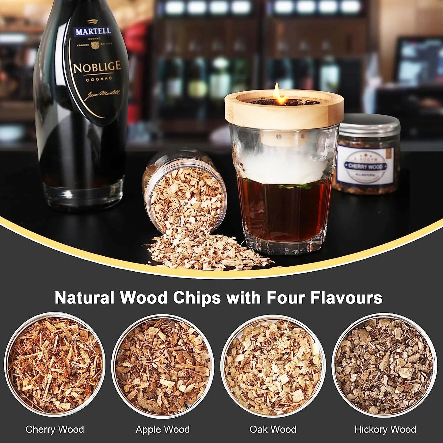 500g Smoked Woodchips for Grilling Barbecue BBQ Smoking Wood Chips 0.6-0.8cm Sawdust Cocktail Smoked Flavor Barbecue Accessories