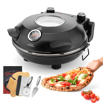Electric Pizza Oven – Double-Sided Heating with Viewing Window (Up to 420°C)