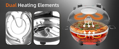 Pizza Oven Machine Kitchen Household Electric Save Space Double-sided Heated Fry Pizza Maker Large Viewing Window Up to 420°C