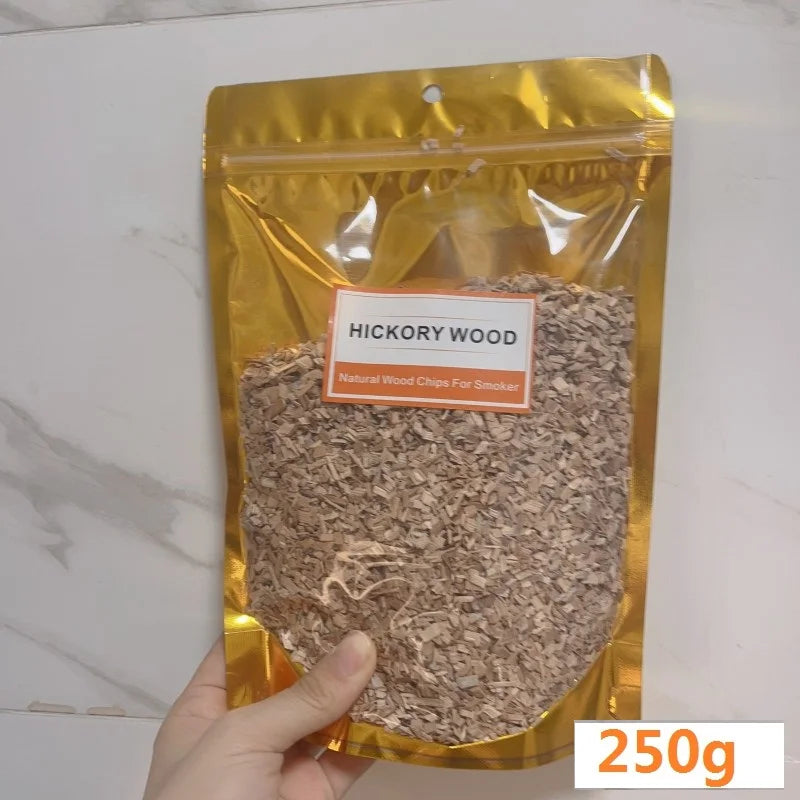 BBQ Smoked Sawdust Wood Chips-125-500g- Apple- Cherry Oak- Hickory-Alder Beech Smoking Fruit Wood Pieces for Smoker Fumigation Box