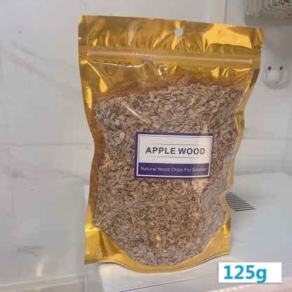 BBQ Smoked Sawdust Wood Chips-125-500g- Apple- Cherry Oak- Hickory-Alder Beech Smoking Fruit Wood Pieces for Smoker Fumigation Box