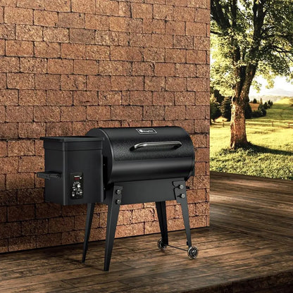 Portable Wood Pellet Grill & Smoker with Folding Legs, 456 Sq. In. Cooking Area, 18 lb. Hopper & Temperature Control (180–425°F)