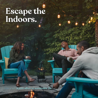 Alpine Adirondack Resin Patio Chairs, 2-Pack, Outdoor Furniture with Cup Holder, Ideal for Beach, Pool & Fire Pit