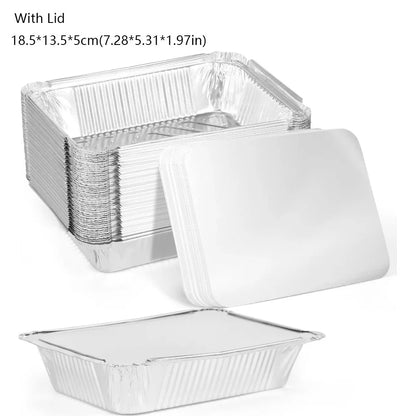 10-Pack Disposable Aluminum Foil Containers – Square Food Storage Trays for Baking, Cooking & Meal Prep