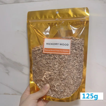 BBQ Smoked Sawdust Wood Chips-125-500g- Apple- Cherry Oak- Hickory-Alder Beech Smoking Fruit Wood Pieces for Smoker Fumigation Box
