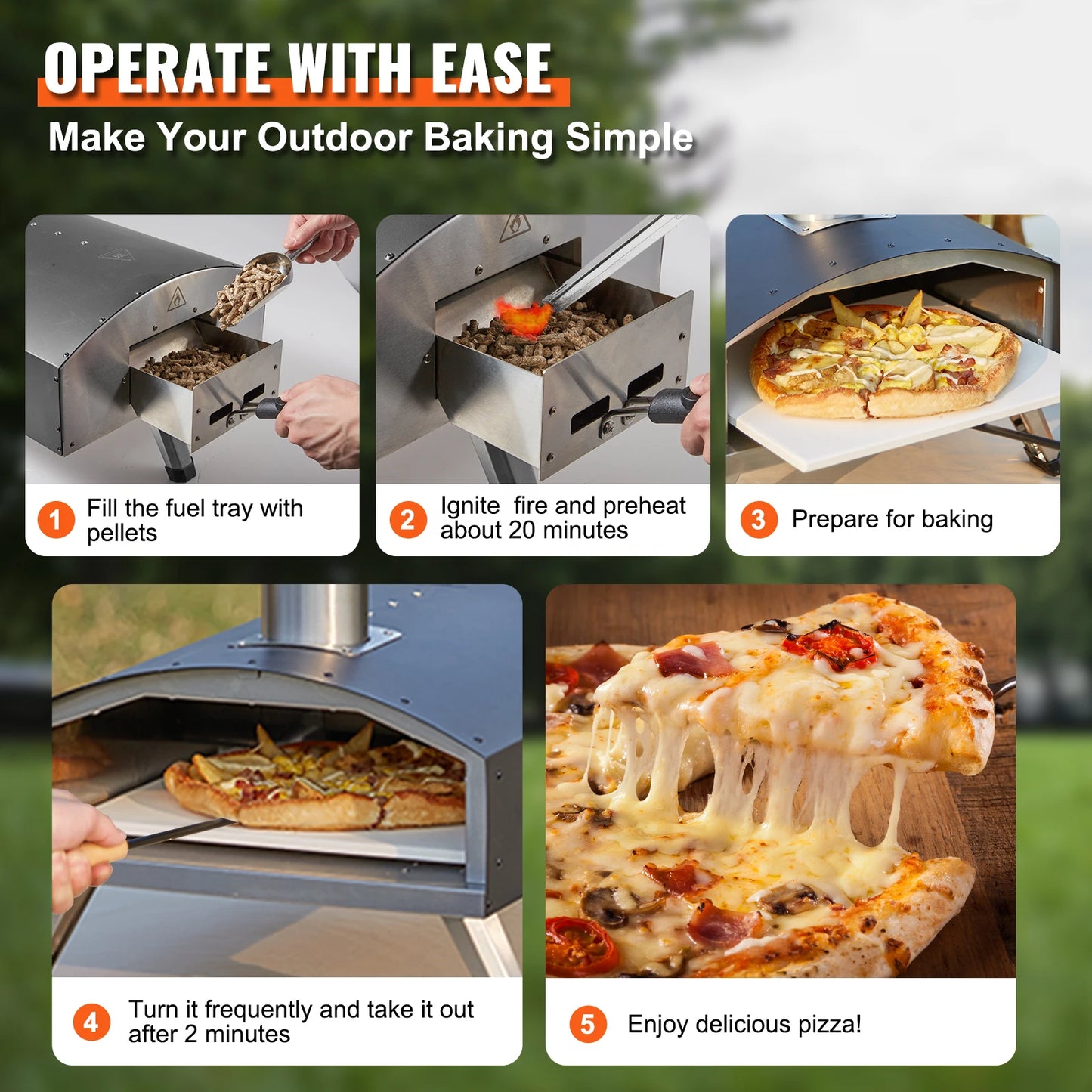 SucceBuy 12" Charcoal Pizza Oven – Portable Outdoor Grill