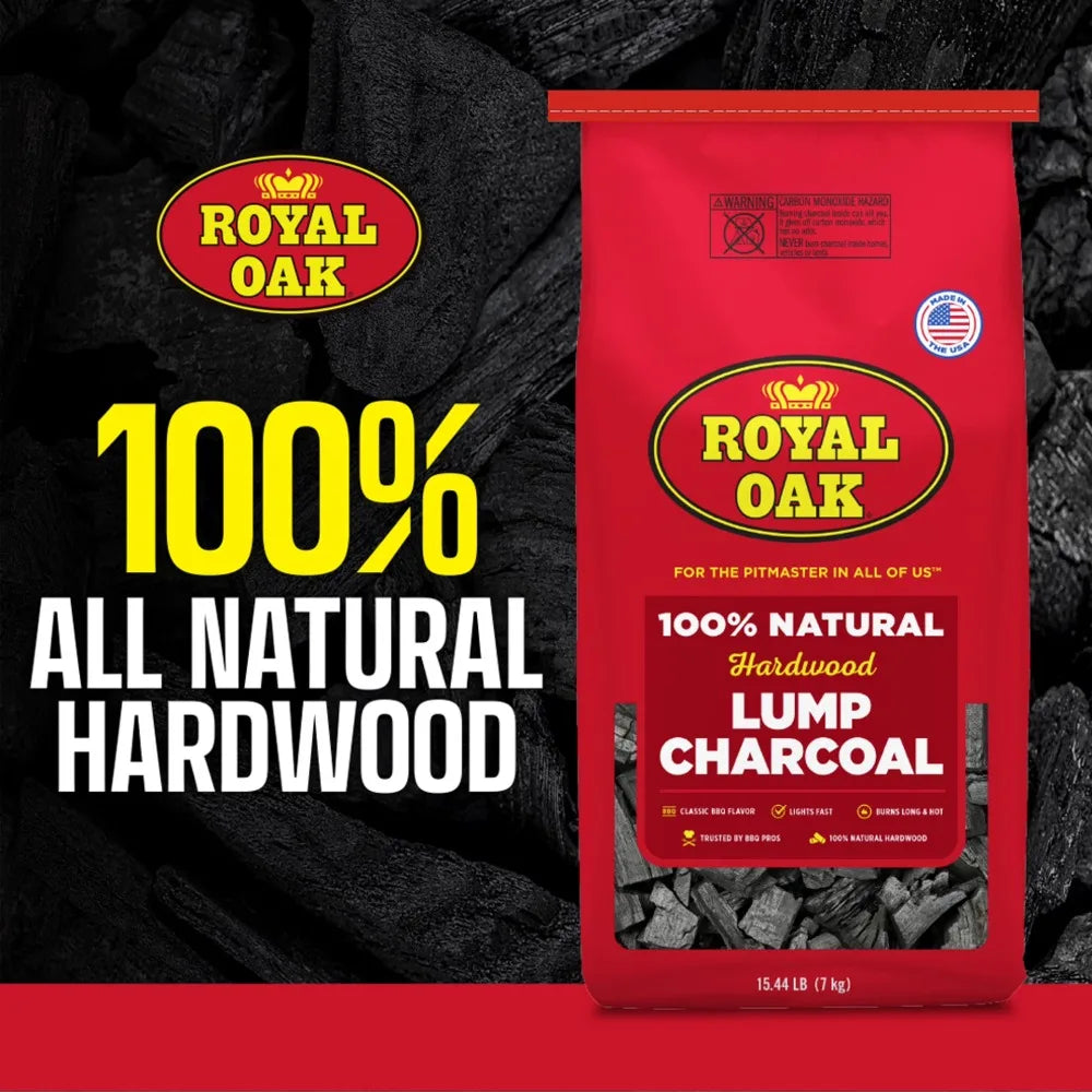 Premium 100% Natural Hardwood Lump Charcoal for Grilling BBQ Smoking 15.4 lbs