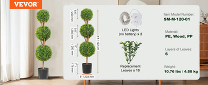 24/36/48in high Decorative Plants Green Plastic PE 1/2pcs Artificial Boxwood Tower Topiary Spiral Artificial Plant.