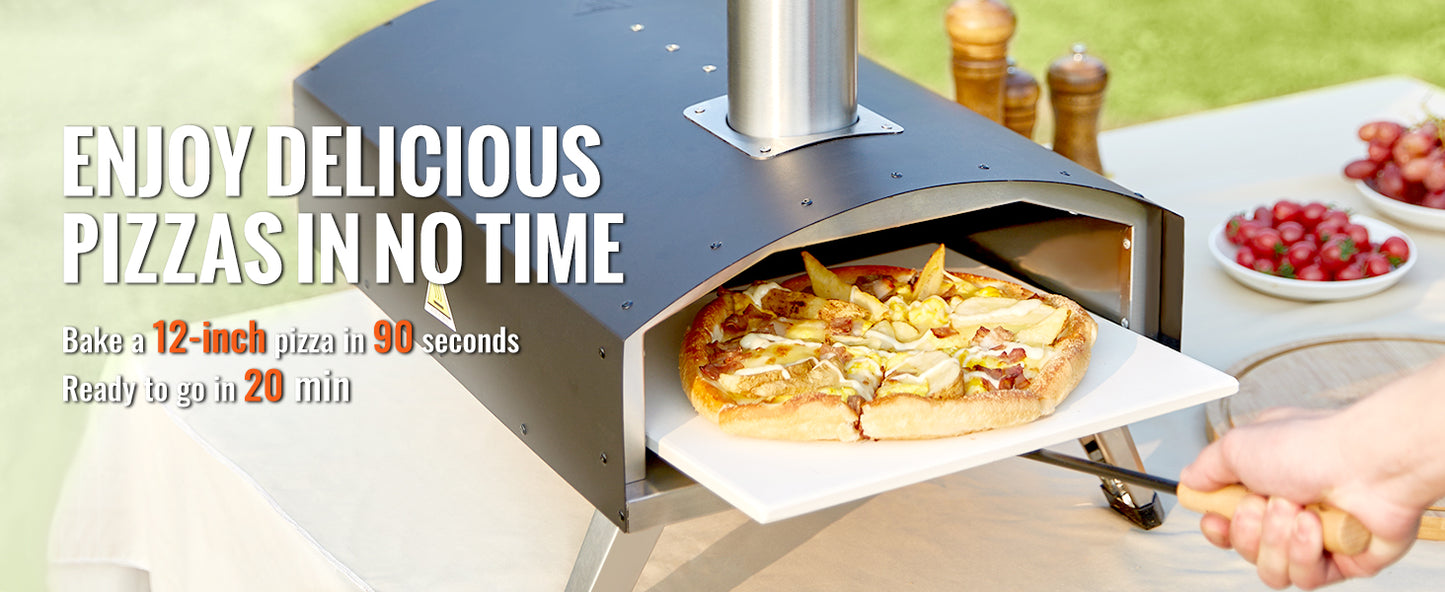 Succebuy 12inch Outdoor Oven Charcoal Fired Maker Portable Outside Stainless Steel Grill&Pizza Waterproof for Backyard Camping
