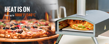 Succebuy 12inch Outdoor Oven Charcoal Fired Maker Portable Outside Stainless Steel Grill&Pizza Waterproof for Backyard Camping