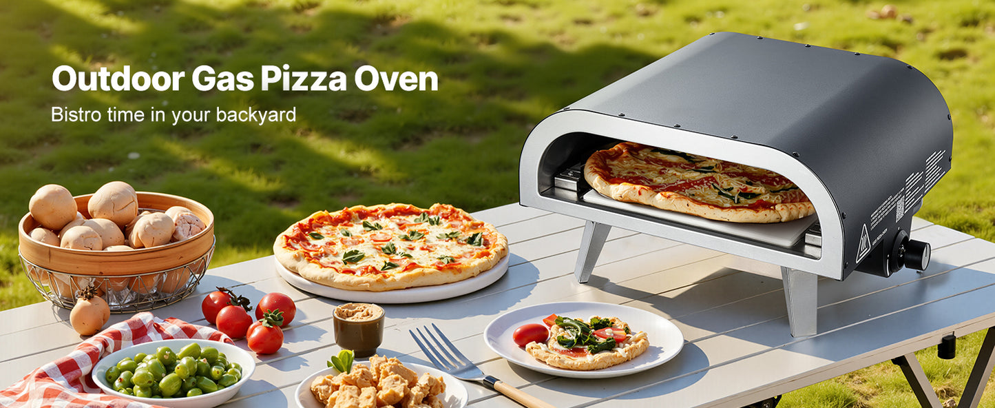 SucceBuy Propane Outdoor Pizza Oven 12In Portable Pizza-Cooker w/Thickened Pizza-Stone Carry Bag Pizza-Oven for Outside Backyard