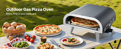 SucceBuy Propane Outdoor Pizza Oven 12In Portable Pizza-Cooker w/Thickened Pizza-Stone Carry Bag Pizza-Oven for Outside Backyard