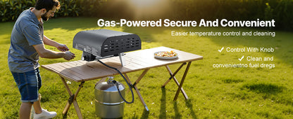 SucceBuy Propane Outdoor Pizza Oven 12In Portable Pizza-Cooker w/Thickened Pizza-Stone Carry Bag Pizza-Oven for Outside Backyard
